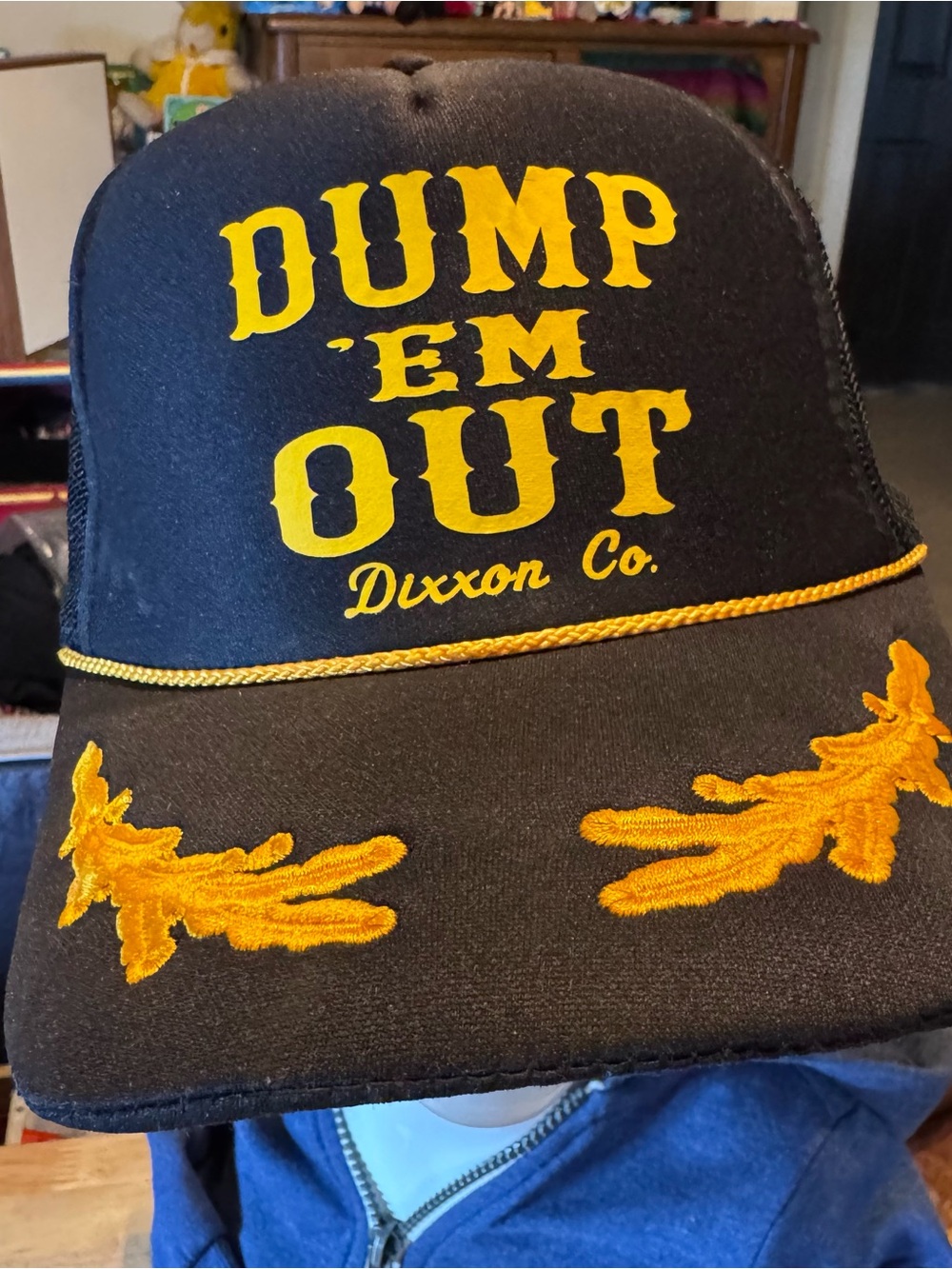 Dump 'Em Out Dixxon Co. Black & Gold Trucker Hat